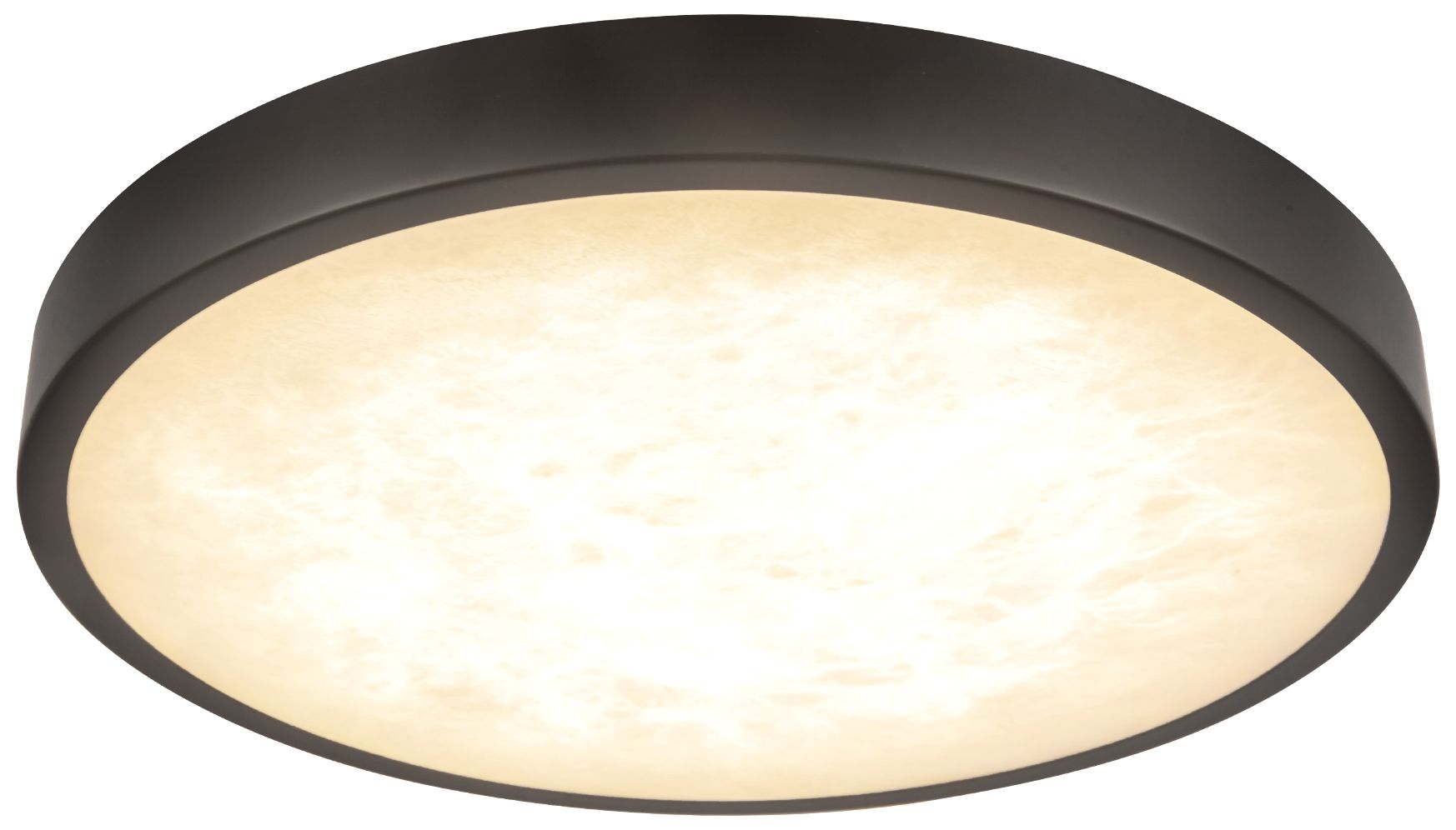 Image 4 Evelyn 9-in Alabaster dimmable LED Flush Mount with Matte Black Finish more views