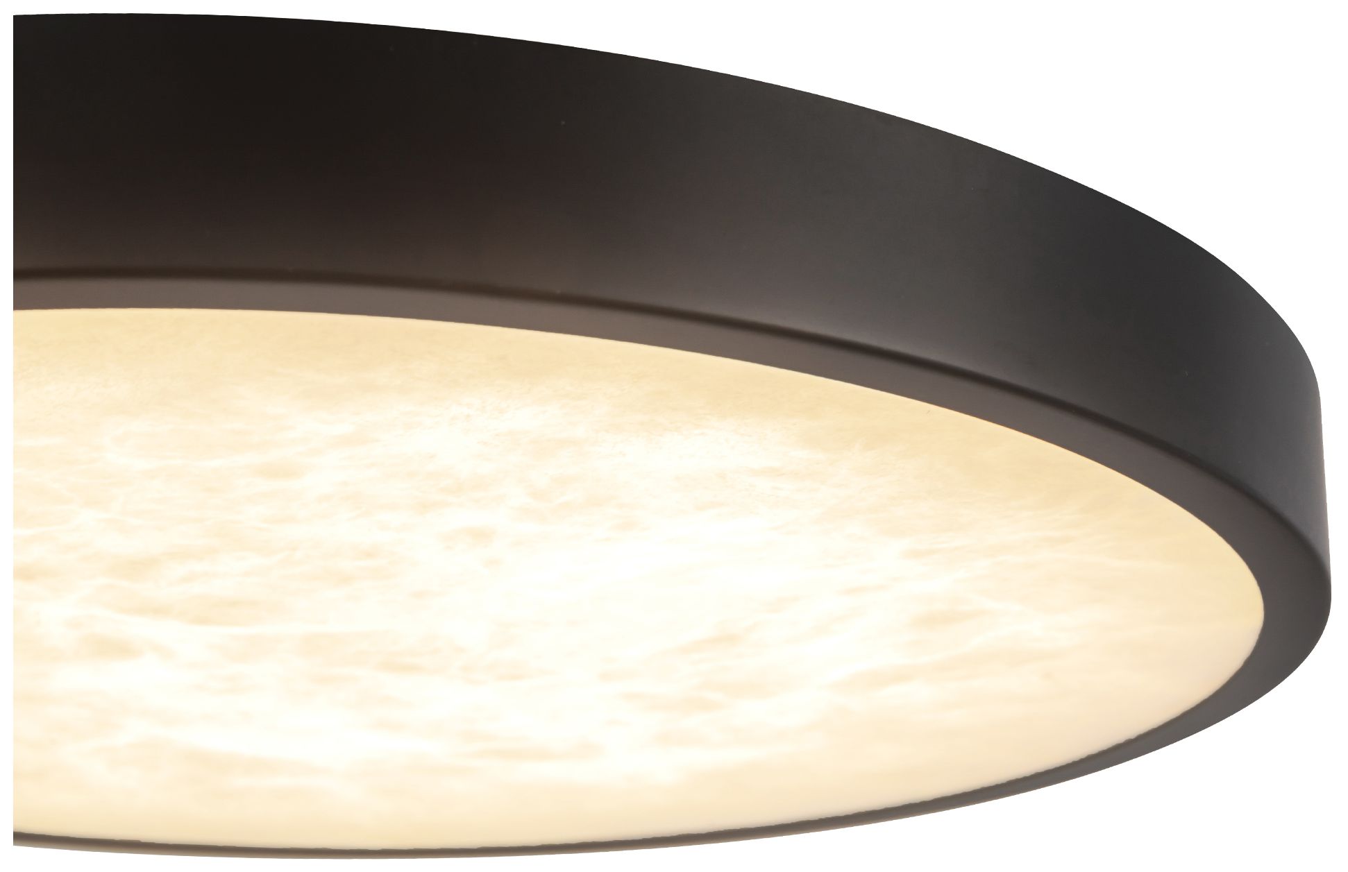 Image 5 Evelyn 9-in Alabaster dimmable LED Flush Mount with Matte Black Finish more views