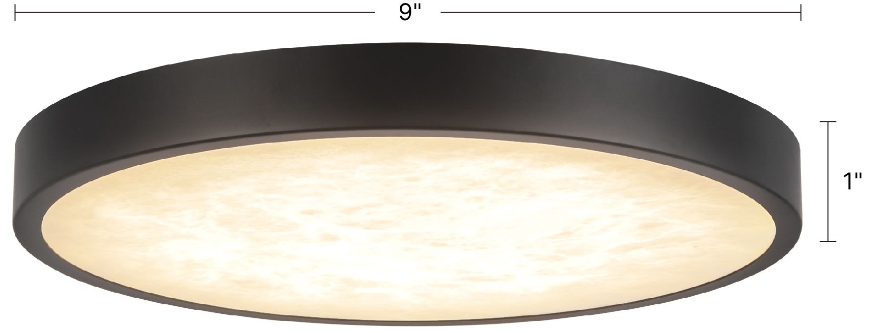 Image 6 Evelyn 9-in Alabaster dimmable LED Flush Mount with Matte Black Finish more views