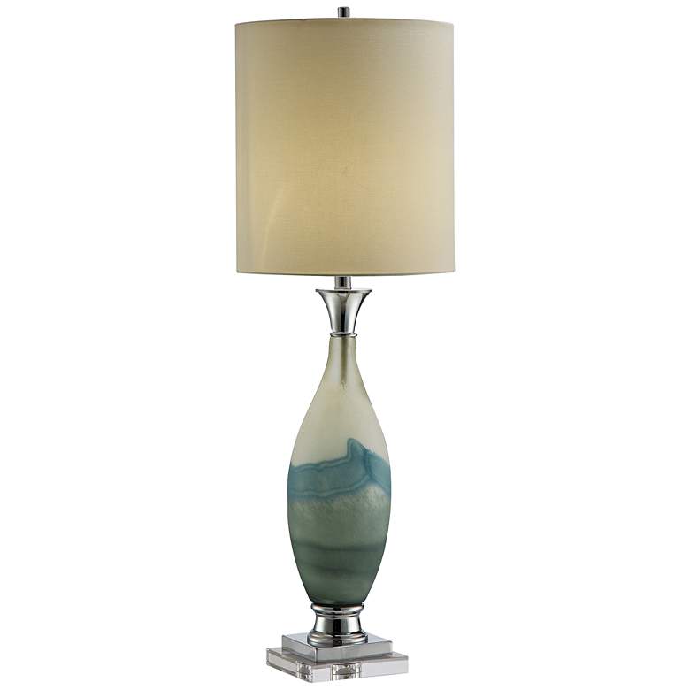 Image 1 Evelyn Blue and White Layered Glass Table Lamp