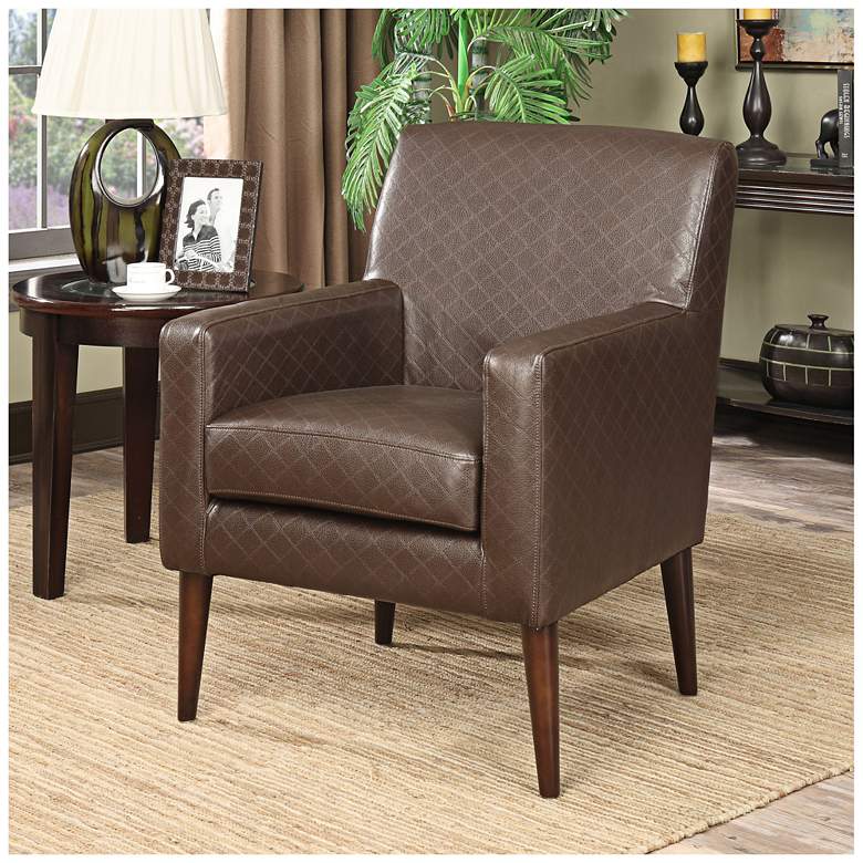 Image 1 Evelyn Brown Fabric Accent Chair