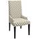 Evelyn Cream and Black Fabric Accent Dining Chair