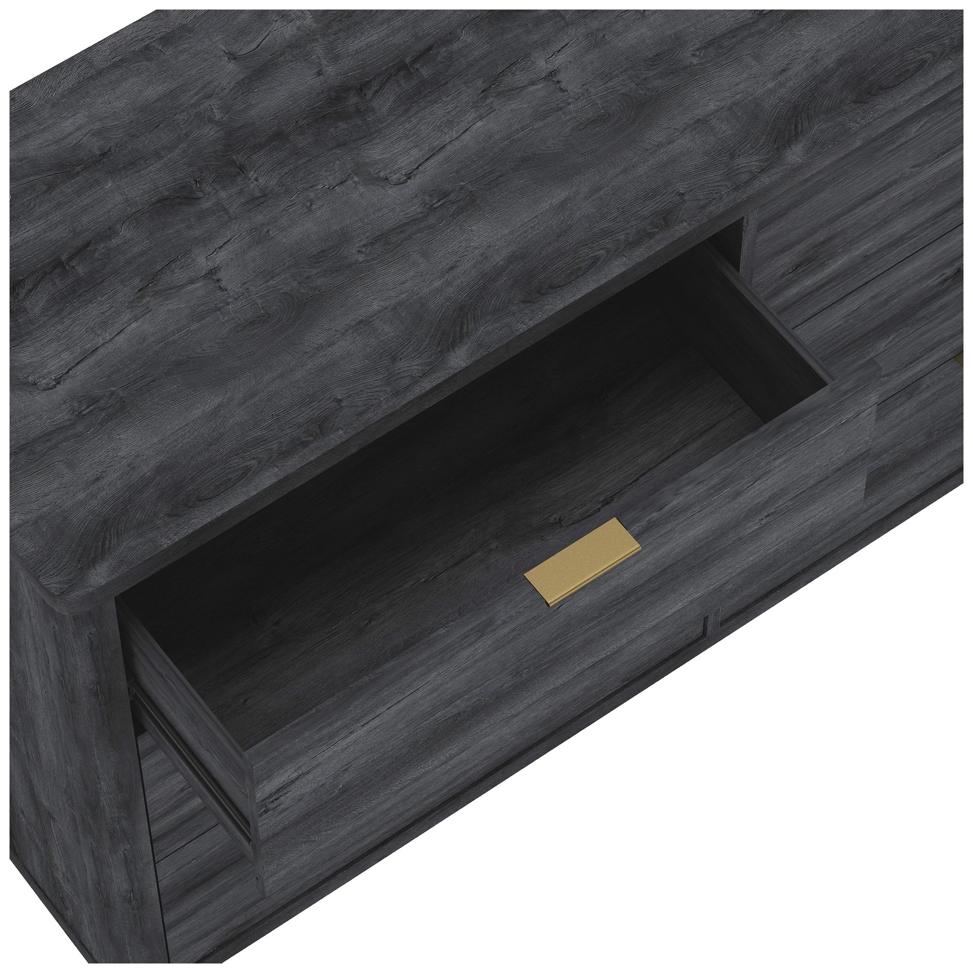 Evelyn Modern 2-Piece Dresser and Nightstand in Charcoal Gray