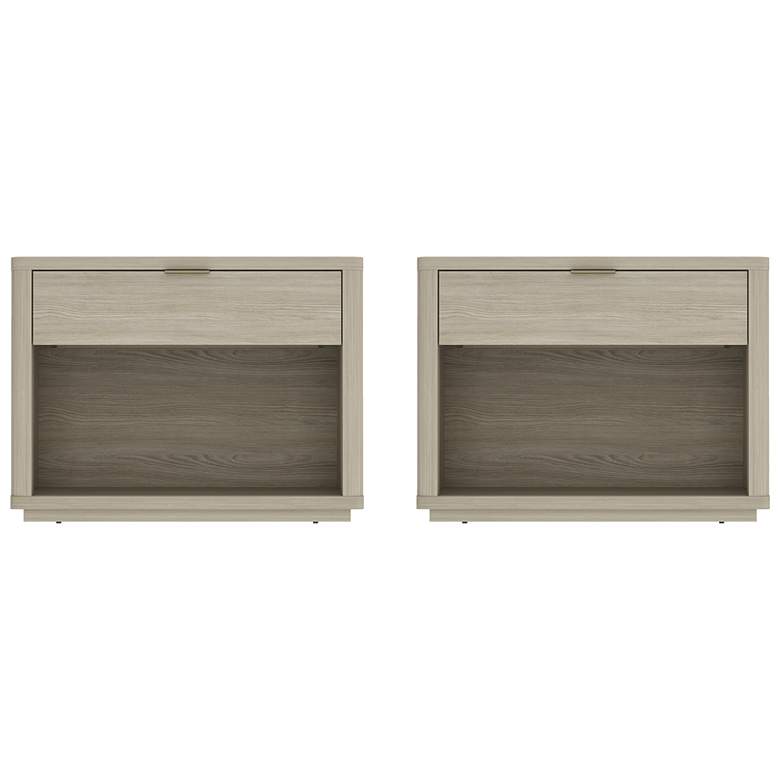 Image 2 Evelyn Modern 32 Nightstand 2.0 with 2 Full Extension Drawers in Natural -
