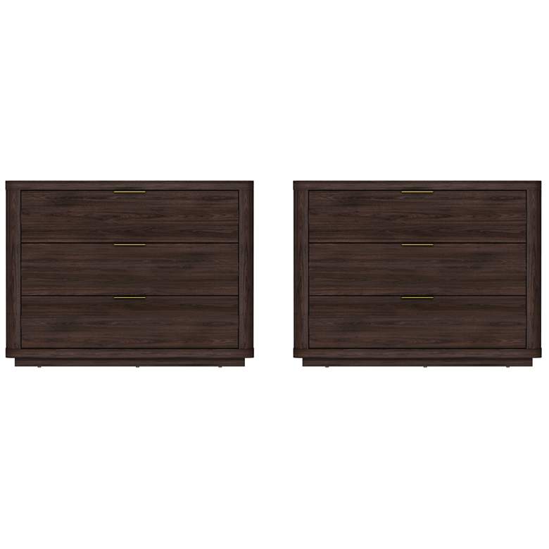 Image 2 Evelyn Modern 32 Nightstand 4.0 with 6 Full Extension Drawers in Brown - of