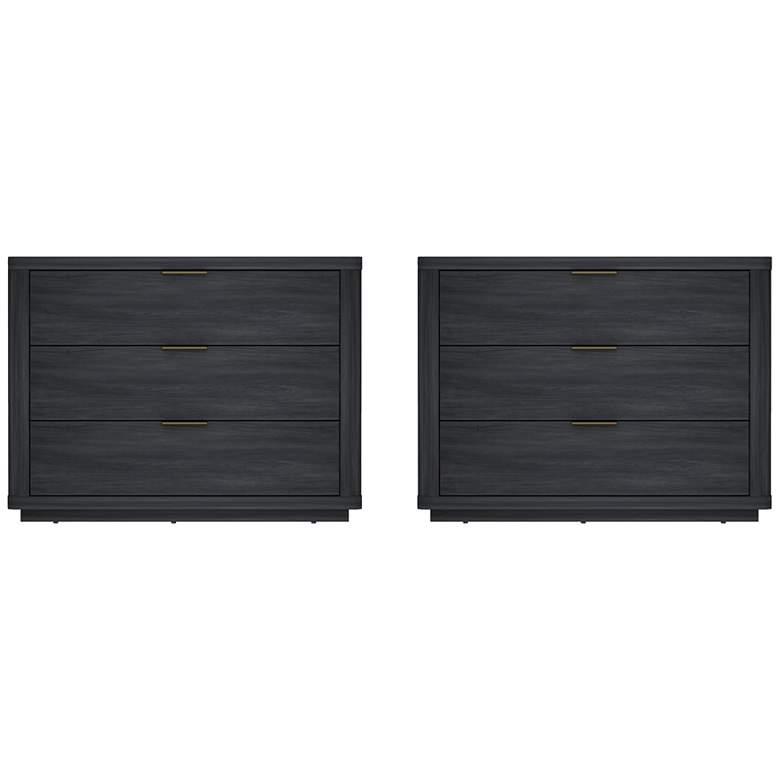 Image 2 Evelyn Modern 32 Nightstand 4.0 with 6 Full Extension Drawers in Charcoal -