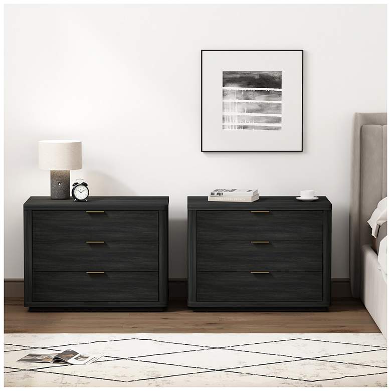 Image 1 Evelyn Modern 32 Nightstand 4.0 with 6 Full Extension Drawers in Charcoal -