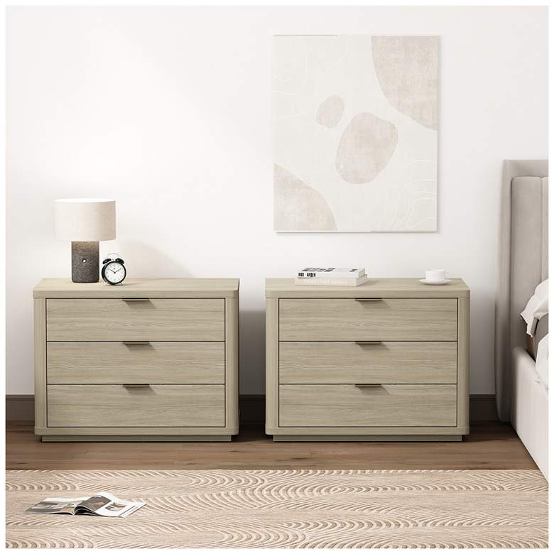 Image 1 Evelyn Modern 32 Nightstand 4.0 with 6 Full Extension Drawers in Natural -