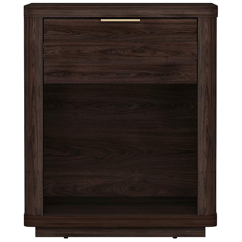 Image 2 Evelyn Modern Nightstand with 1 Full Extension Drawer in Brown