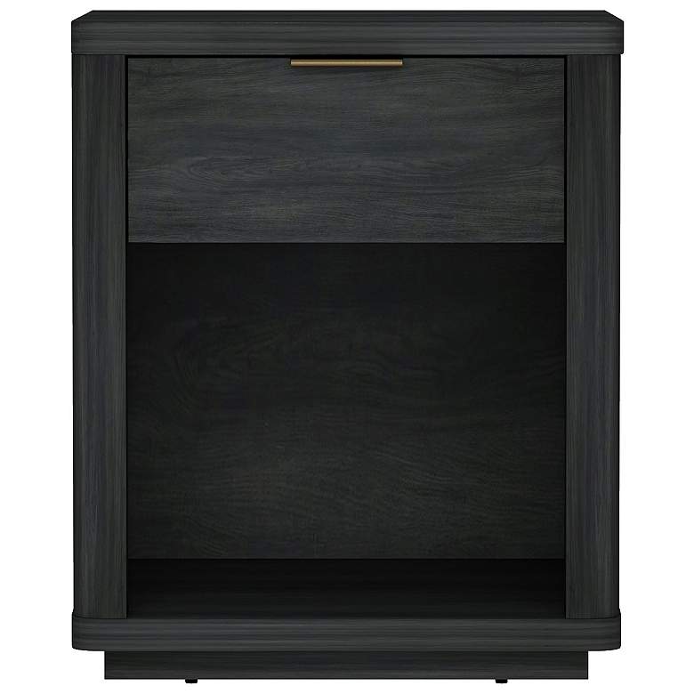 Image 2 Evelyn Modern Nightstand with 1 Full Extension Drawer in Charcoal Grey