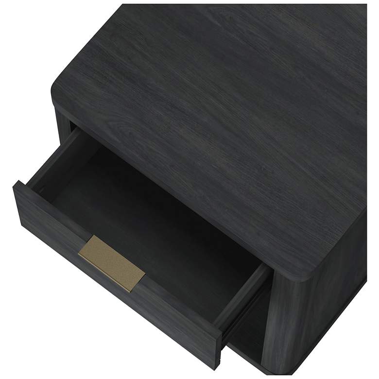 Image 5 Evelyn Modern Nightstand with 1 Full Extension Drawer in Charcoal Grey more views