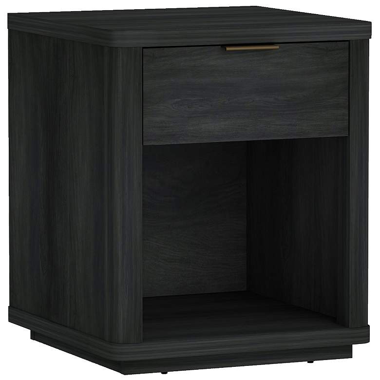Image 6 Evelyn Modern Nightstand with 1 Full Extension Drawer in Charcoal Grey more views