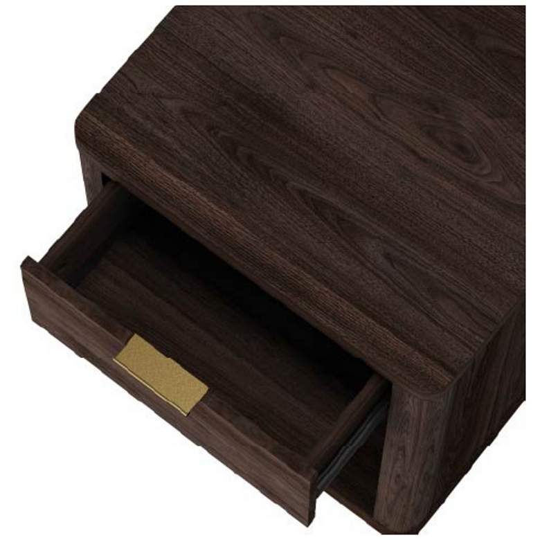 Image 5 Evelyn Modern Nightstand with 2 Full Extension Drawers in Brown - Set of 2 more views