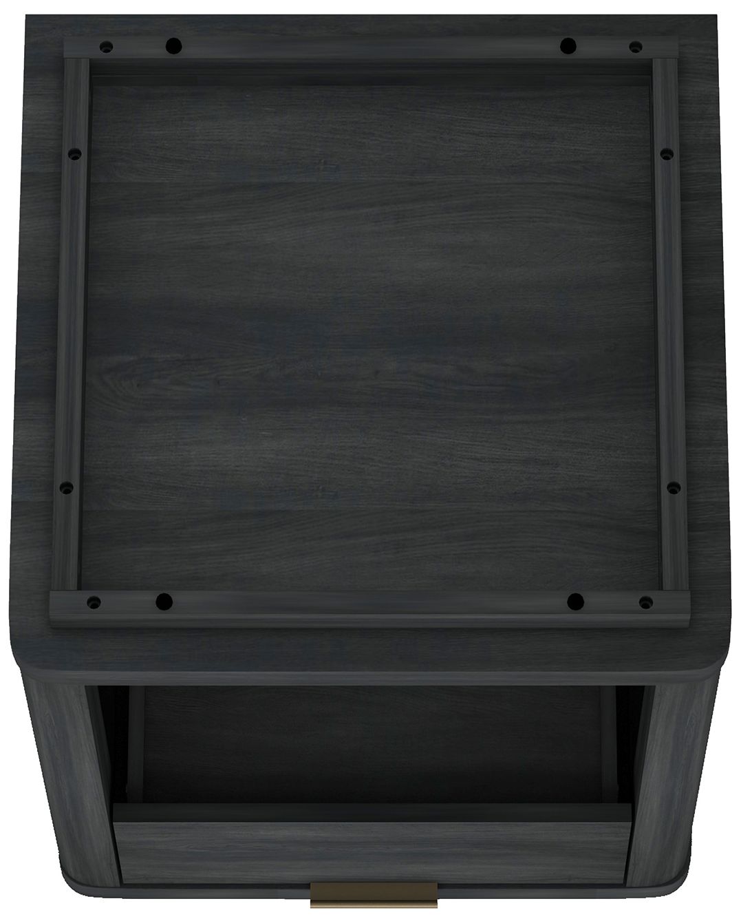 Evelyn Modern Nightstand with 2 Full Extension Drawers in Charcoal Grey - 2