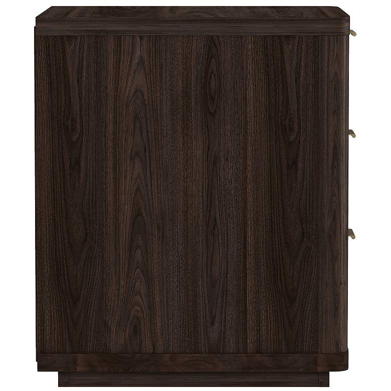 Image 7 Evelyn Modern Nightstand with 3 Full Extension Drawers in Brown more views