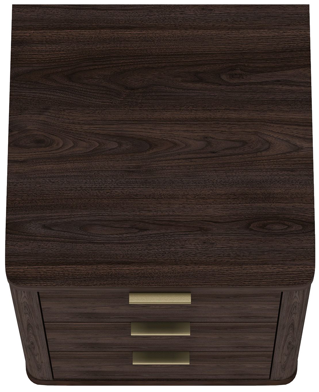 Evelyn Modern Nightstand with 3 Full Extension Drawers in Brown