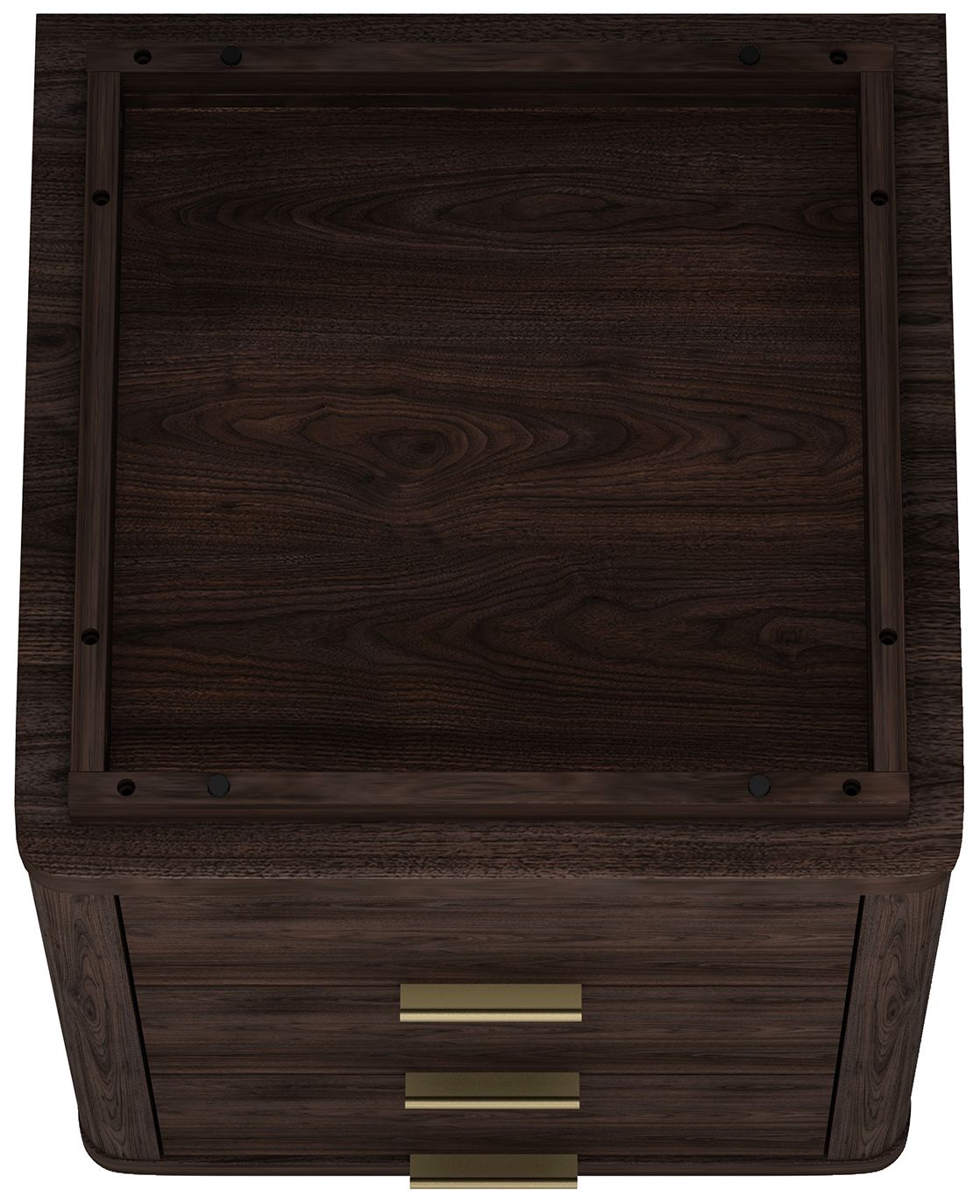 Evelyn Modern Nightstand with 3 Full Extension Drawers in Brown