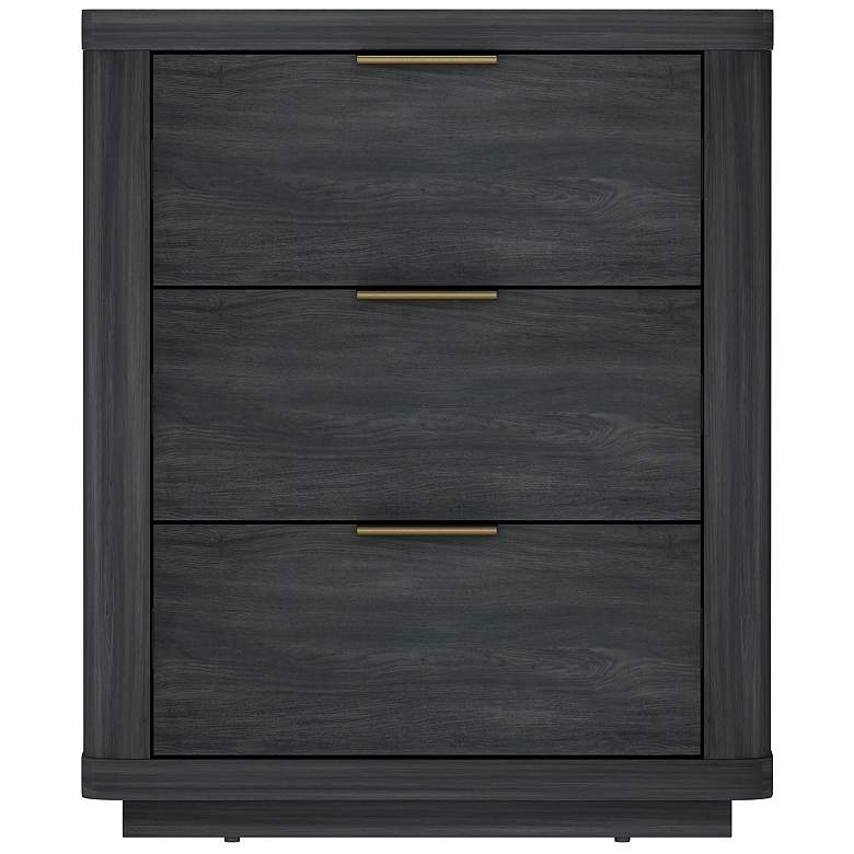 Image 2 Evelyn Modern Nightstand with 3 Full Extension Drawers in Charcoal Grey