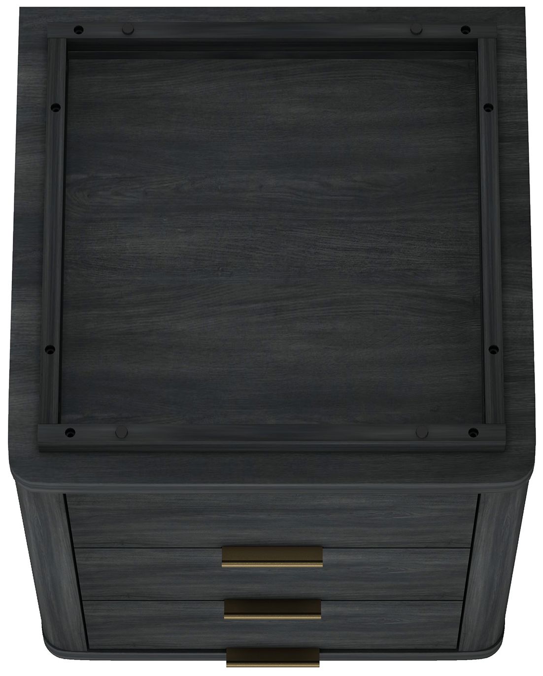 Evelyn Modern Nightstand with 3 Full Extension Drawers in Charcoal Grey