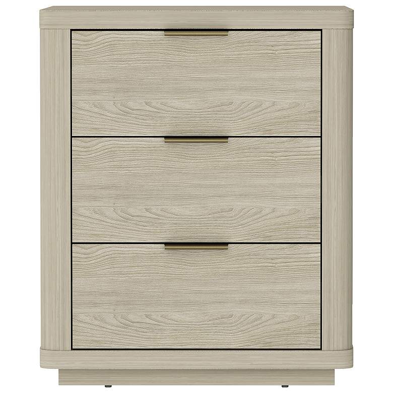 Image 2 Evelyn Modern Nightstand with 3 Full Extension Drawers in Natural