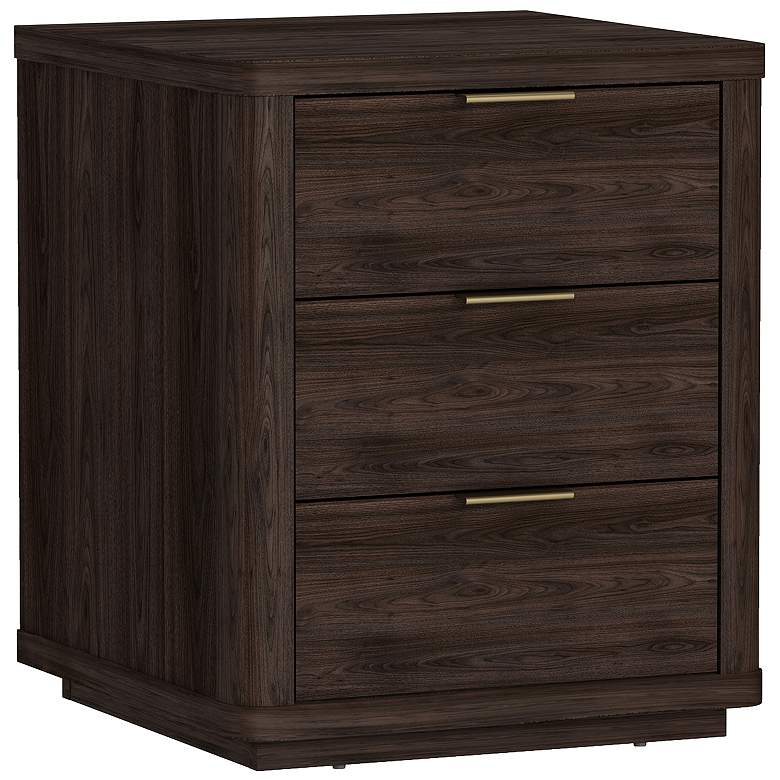 Image 6 Evelyn Modern Nightstand with 6 Full Extension Drawers in Brown - Set of 2 more views