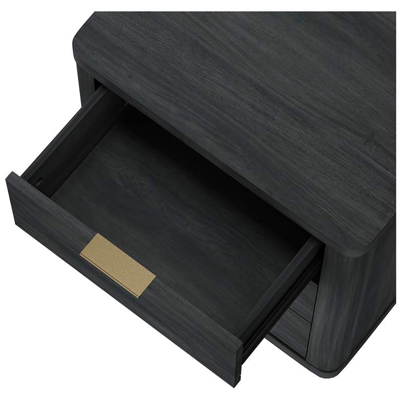 Image 5 Evelyn Modern Nightstand with 6 Full Extension Drawers in Charcoal Grey - 2 more views