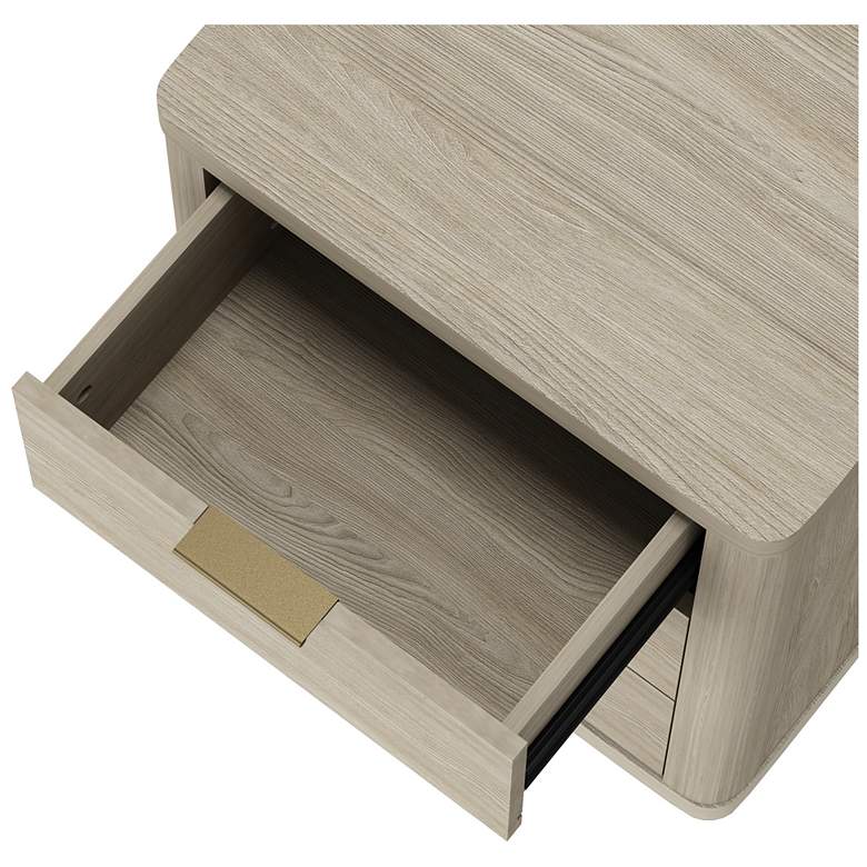 Image 5 Evelyn Modern Nightstand with 6 Full Extension Drawers in Natural - Set of more views
