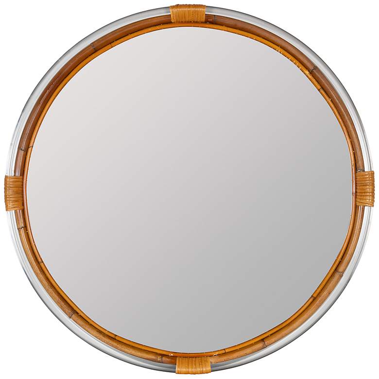 Image 1 Evelyn Natural with Clear Acrylic 35 3/4" Round Wall Mirror