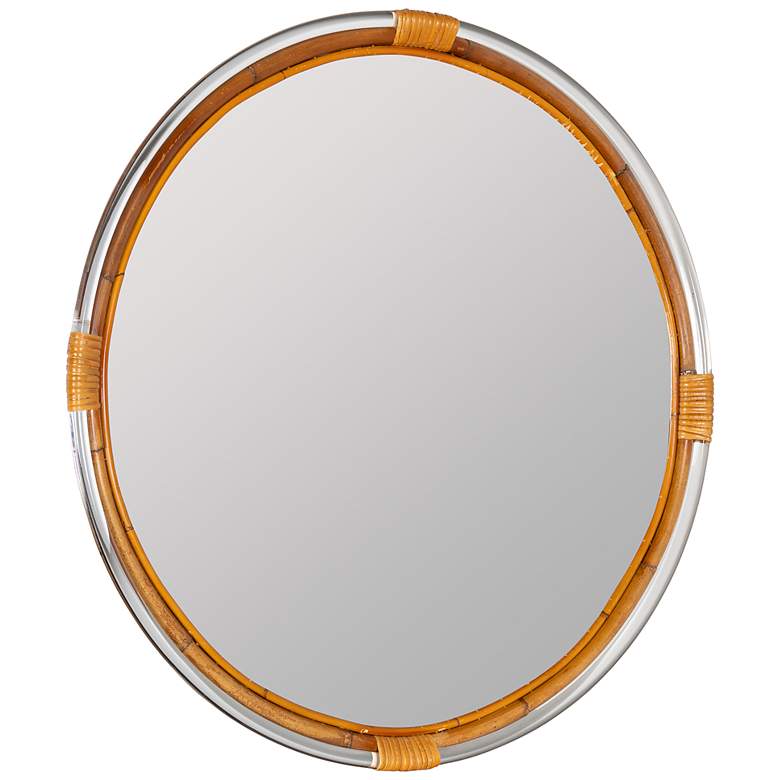 Image 4 Evelyn Natural with Clear Acrylic 35 3/4" Round Wall Mirror more views