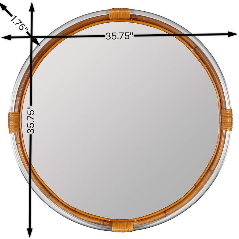 Image 6 Evelyn Natural with Clear Acrylic 35 3/4" Round Wall Mirror more views