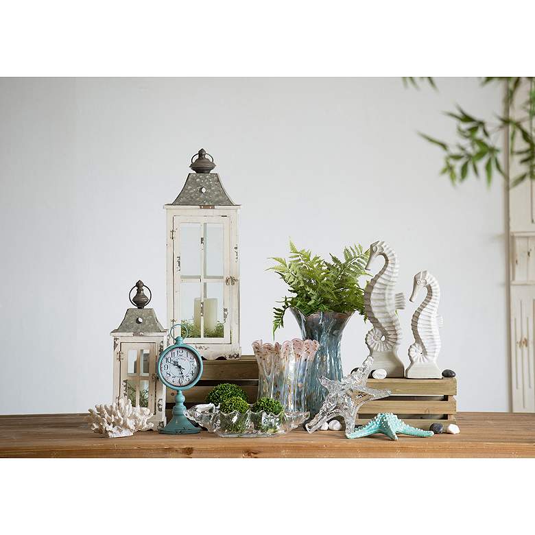 Image 4 Evelyn Square Enclosed Silver Lanterns with Handle - Set of Two more views