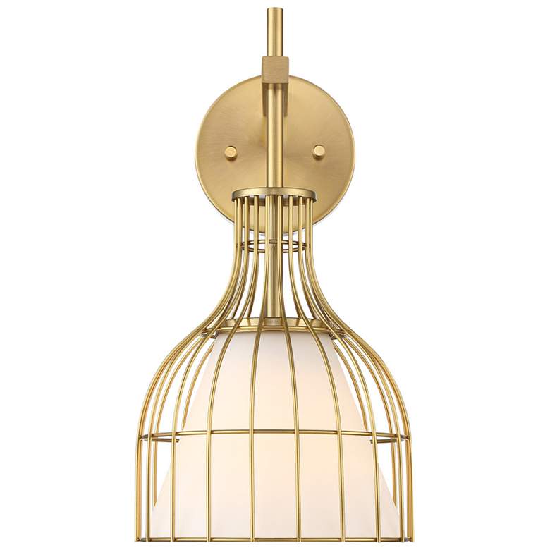 Image 1 Evensong 8 in. 1-Light Brushed Gold Indoor Wall Sconce Light for Bathrooms
