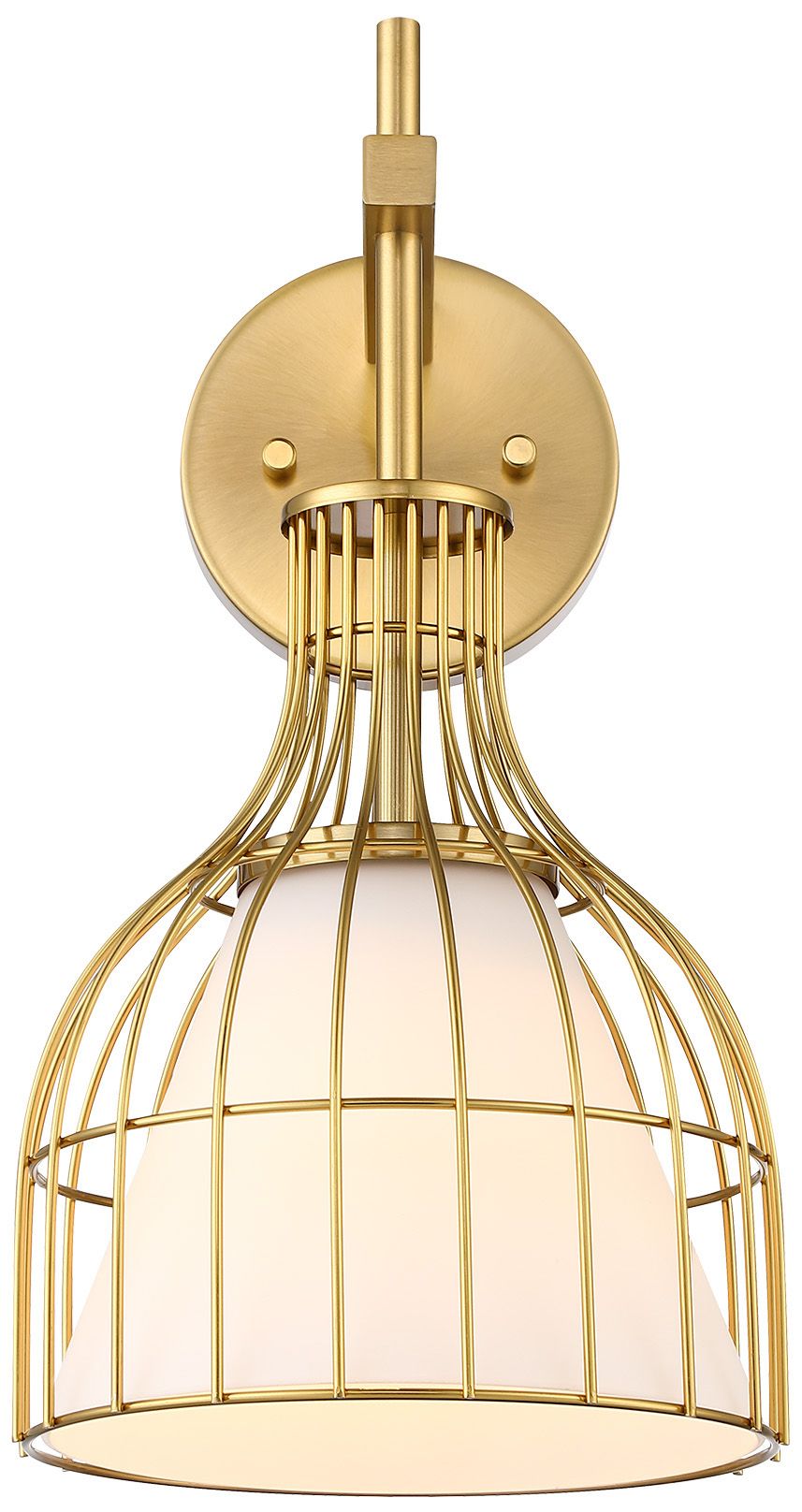 Evensong 8 in. 1-Light Brushed Gold Indoor Wall Sconce Light for Bathrooms