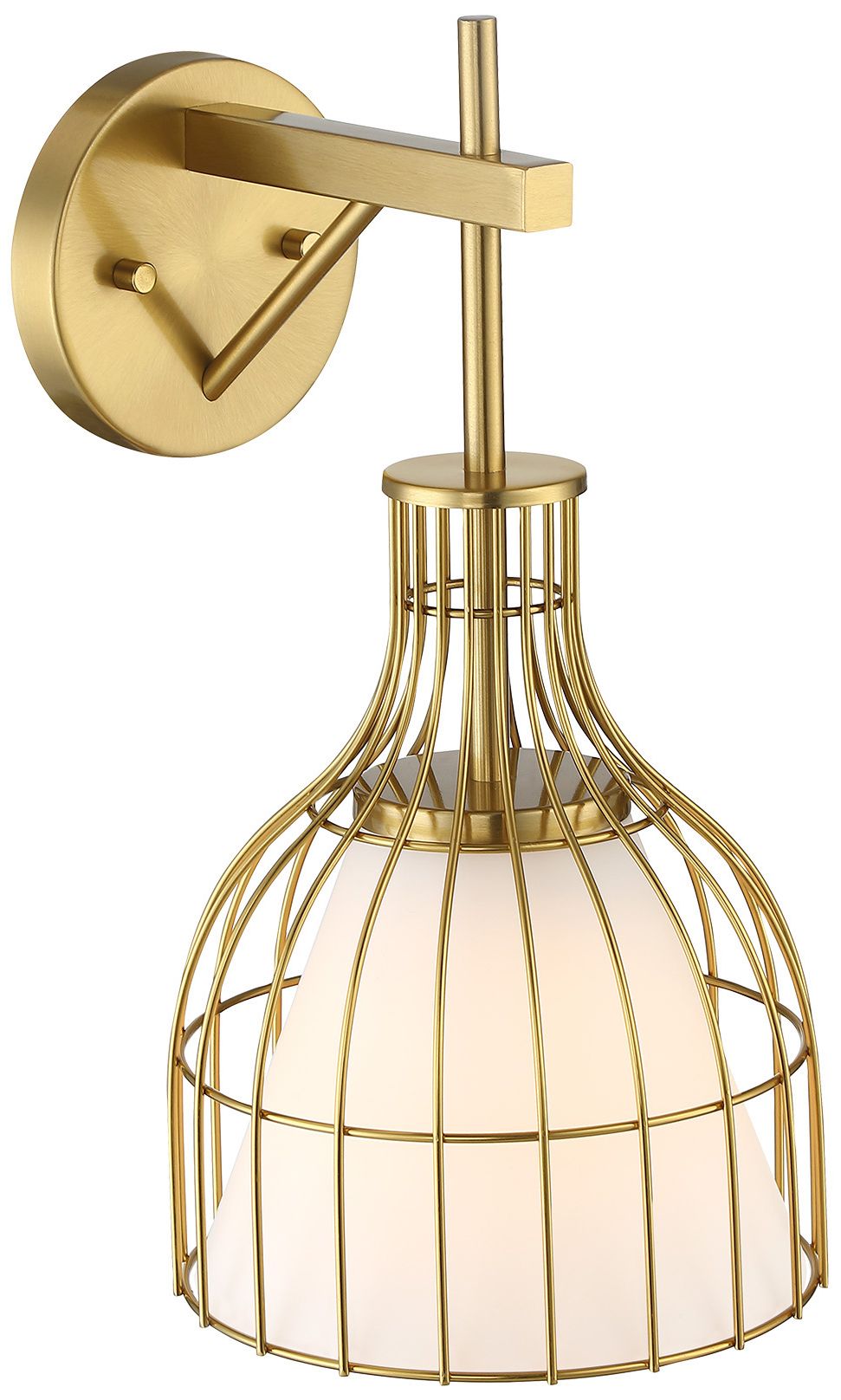 Evensong 8 in. 1-Light Brushed Gold Indoor Wall Sconce Light for Bathrooms