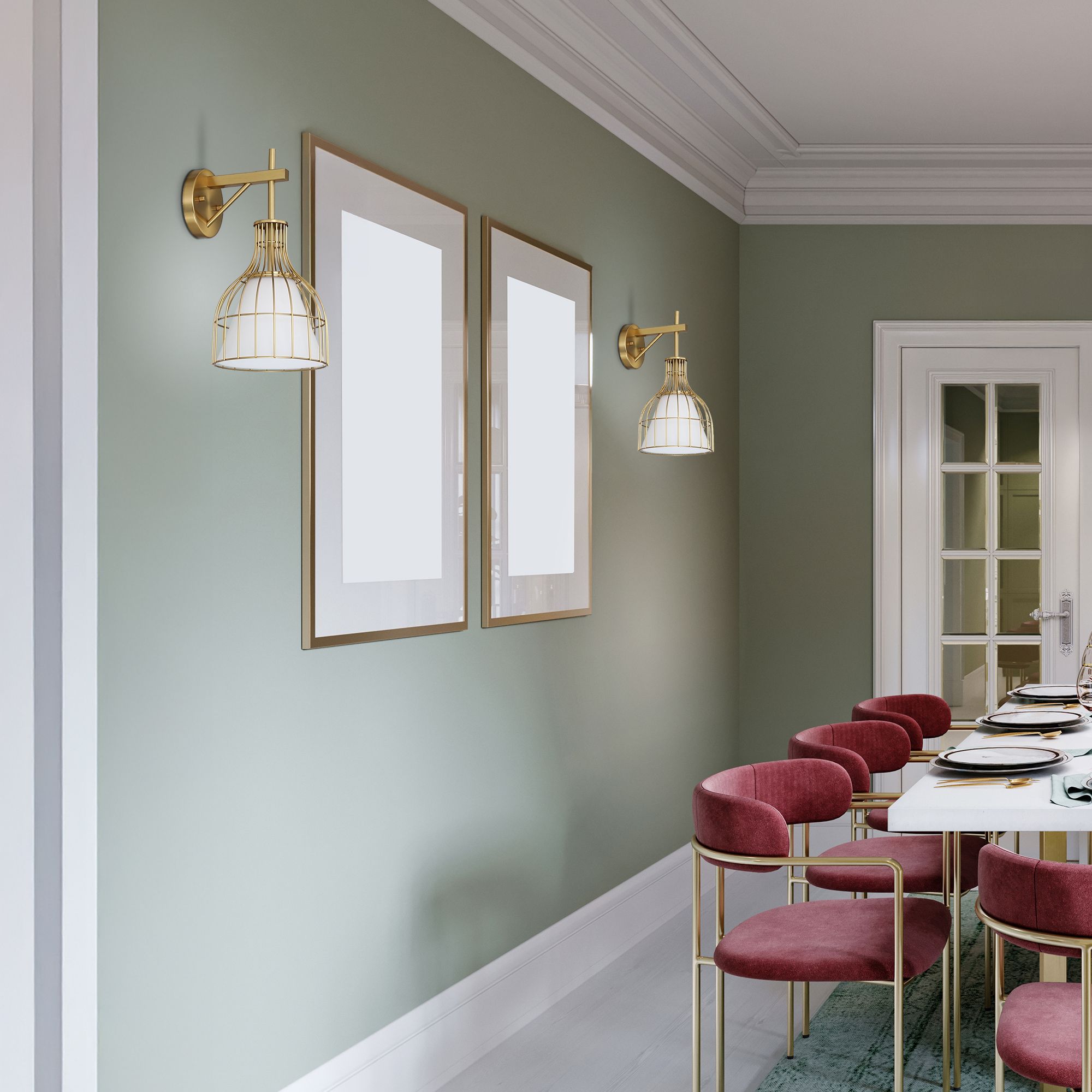 Evensong 8 in. 1-Light Brushed Gold Indoor Wall Sconce Light for Bathrooms