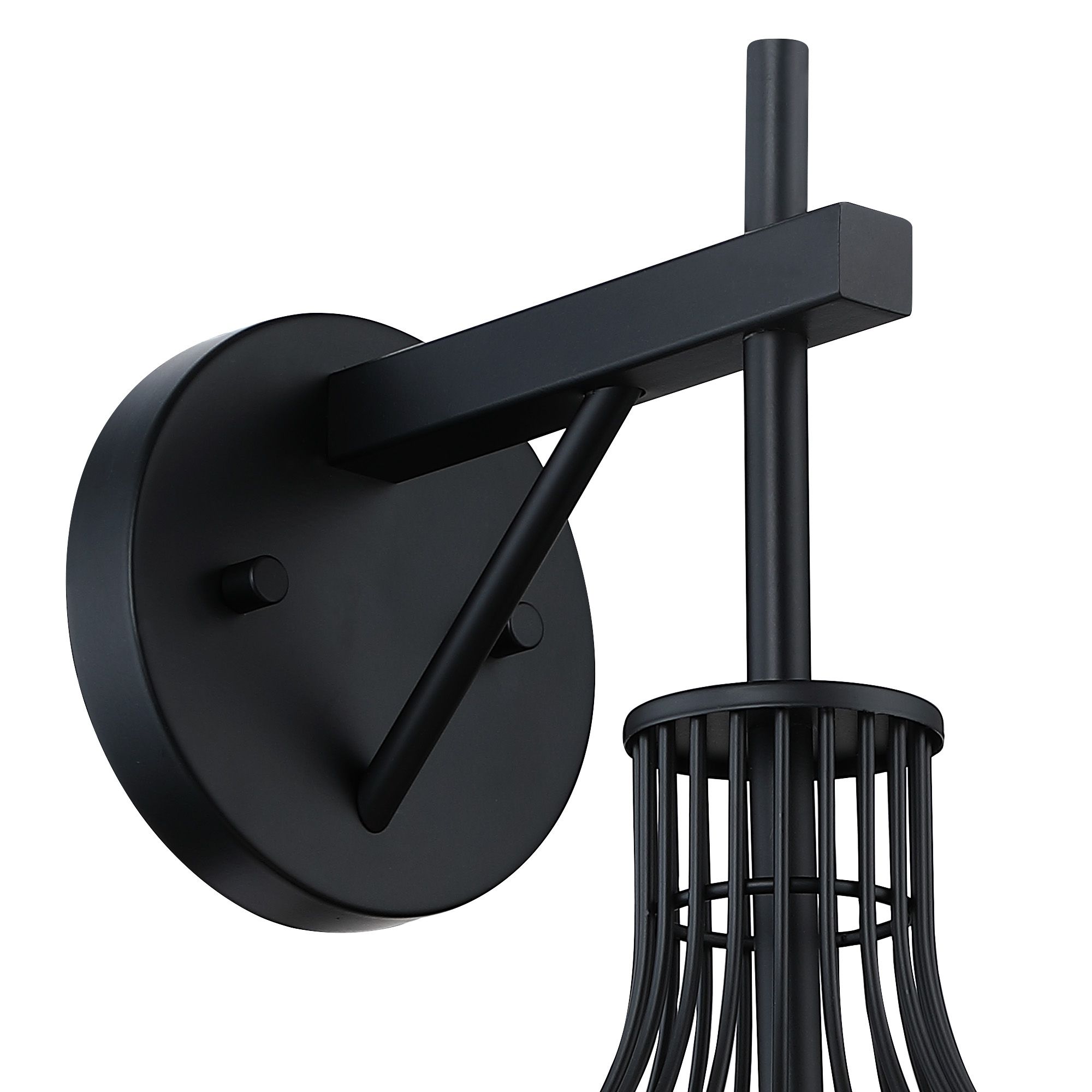 Image 4 Evensong 8 in. 1-Light Matte Black Indoor Wall Sconce Light for Bathrooms more views
