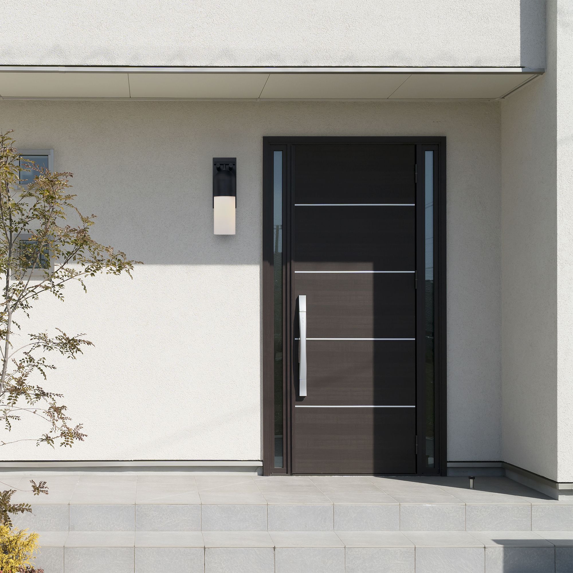 Ever Spring 22 in. 1-Light Black Outdoor Wall Sconce Light for Porches