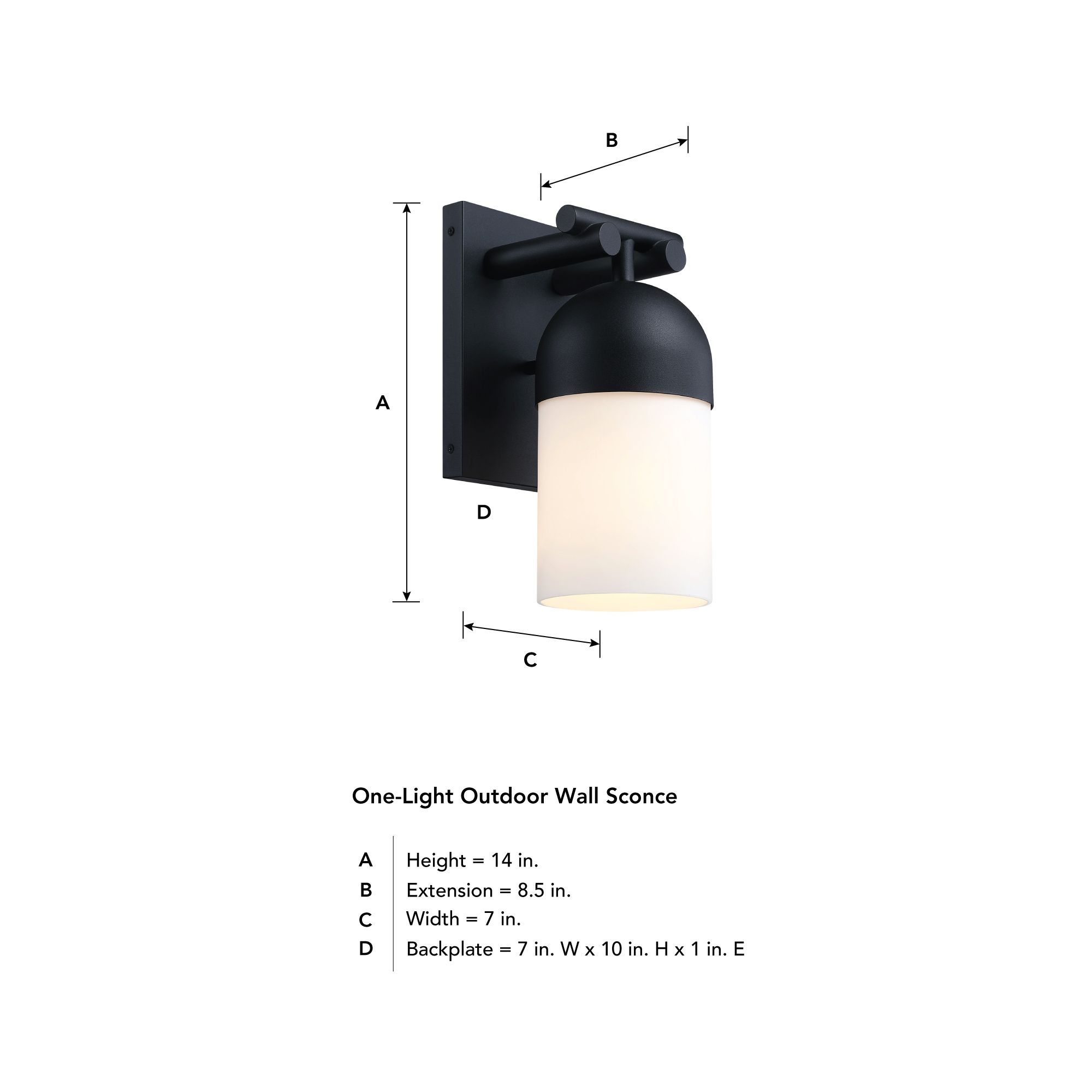 Ever Spring 7 in. 1-Light Black Outdoor Wall Sconce Light for Porches