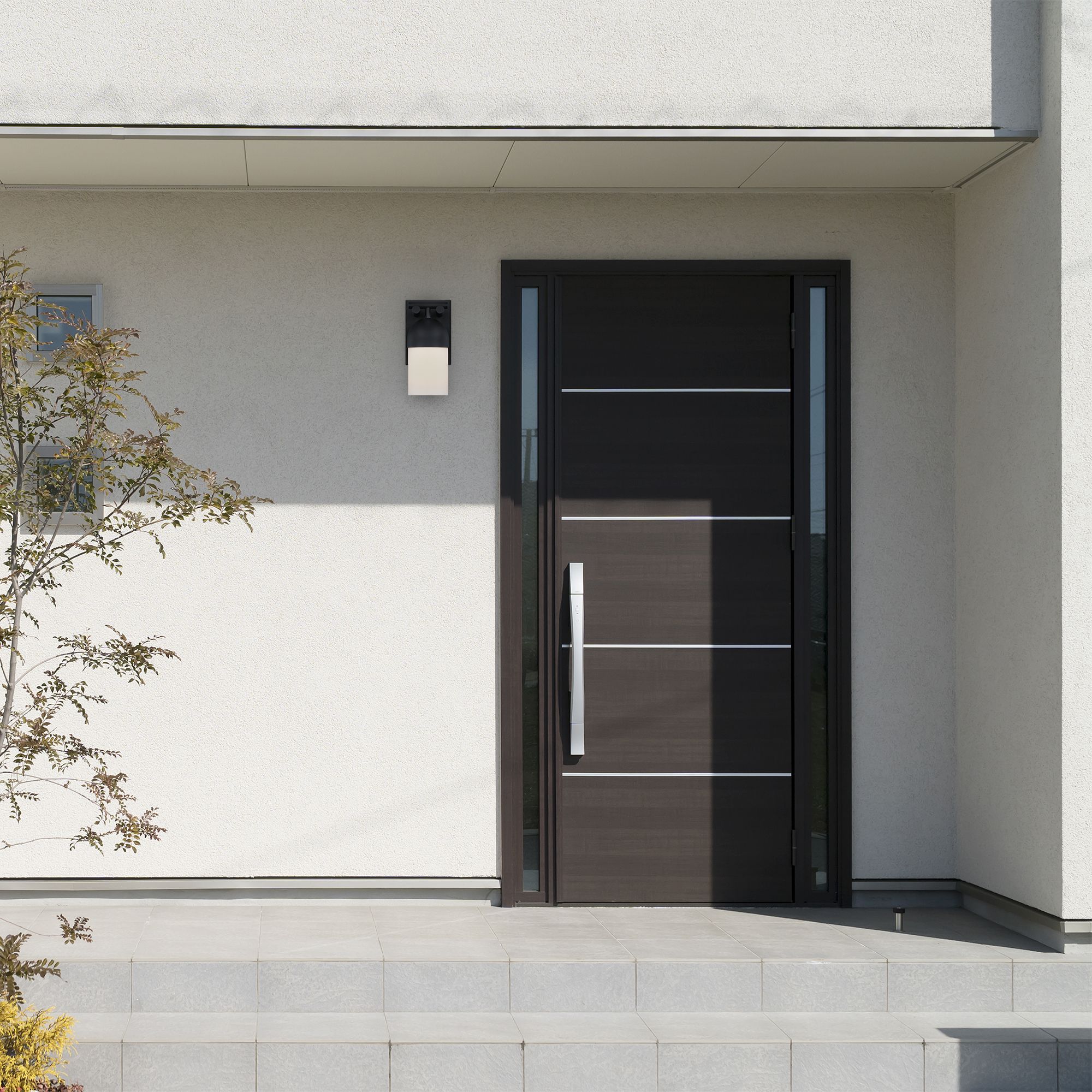 Ever Spring 7 in. 1-Light Black Outdoor Wall Sconce Light for Porches