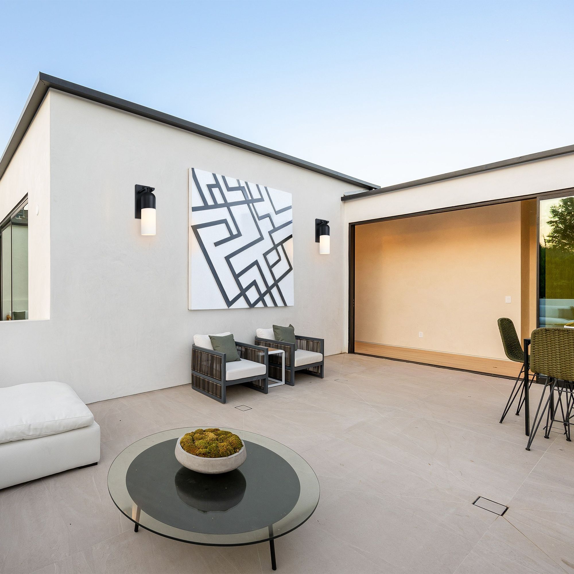 Ever Spring 7 in. 1-Light Black Outdoor Wall Sconce Light for Porches