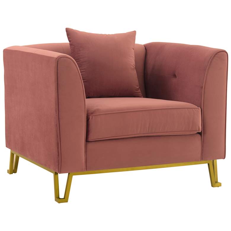 Image 1 Everest Upholstered Sofa Chair in Blush Fabric and Brushed Gold Legs
