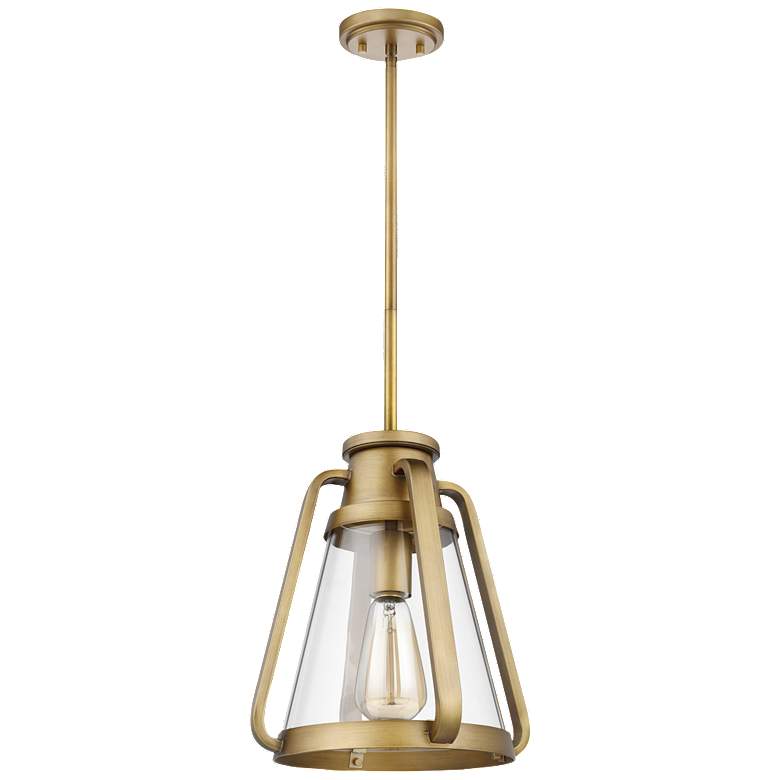 Image 1 Everett; 1 Light 10 Inch Pendant; Natural Brass with Clear Glass