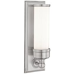 Everett 14 1/4" High Nickel Wall Sconce w/ Glossy Opal Glass