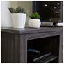 Everett Charcoal Gray Wood Fireplace TV Stand