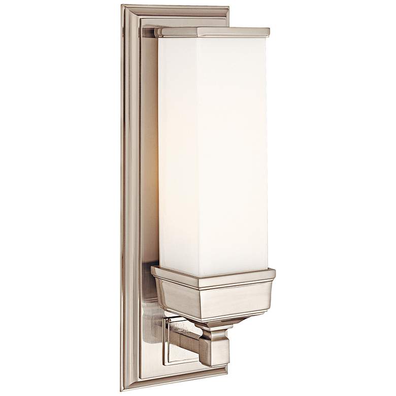 Image 1 Everett Nickel 14 1/4 inch High Matte Opal Glass Wall Sconce