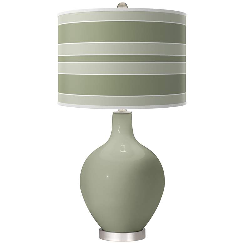 Image 1 Evergreen Fog Bold Stripe Ovo Table Lamp