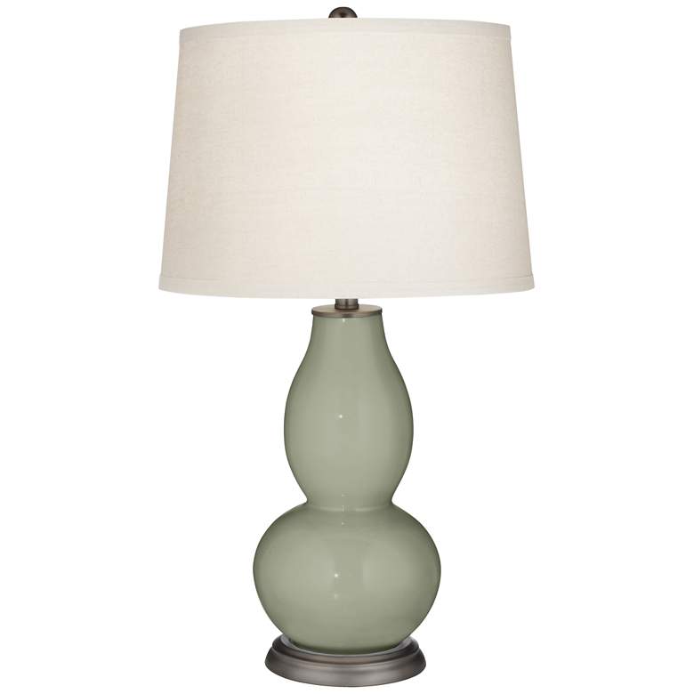 Image 2 Evergreen Fog Double Gourd Table Lamp with Vine Lace Trim