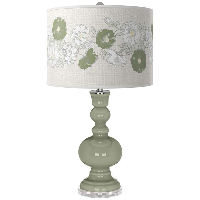 Image 1 Evergreen Fog Rose Bouquet Apothecary Table Lamp