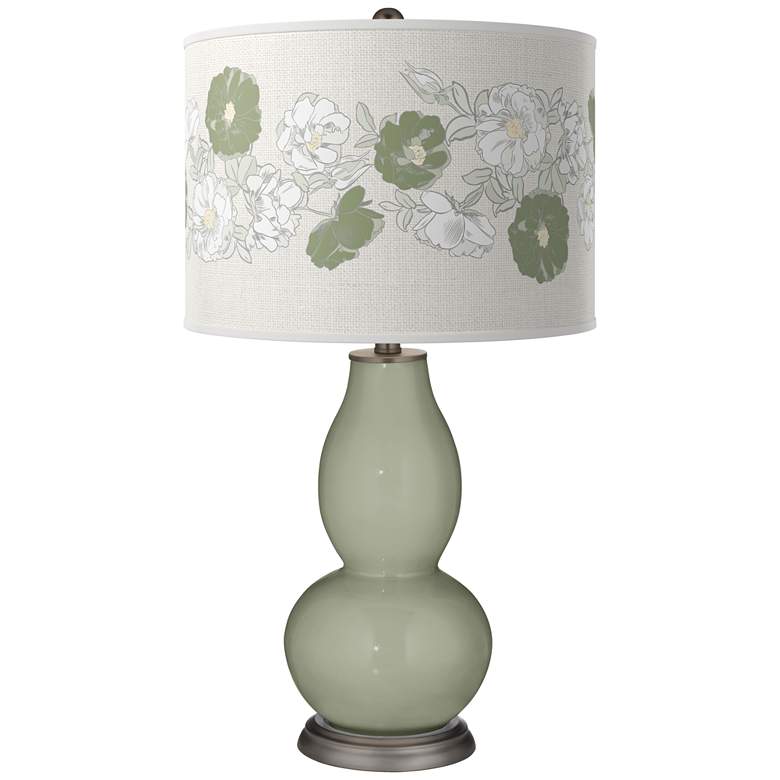 Image 1 Evergreen Fog Rose Bouquet Double Gourd Table Lamp