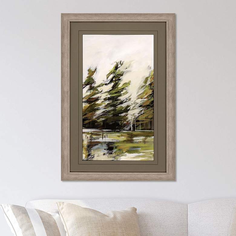 Evergreen I 44 inch High Framed Giclee Wall Art